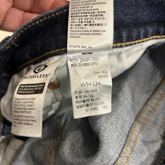 Men's Levi's 502 Taper Fit 34x34 Dark Wash - Stretch - Picture 9 of 14